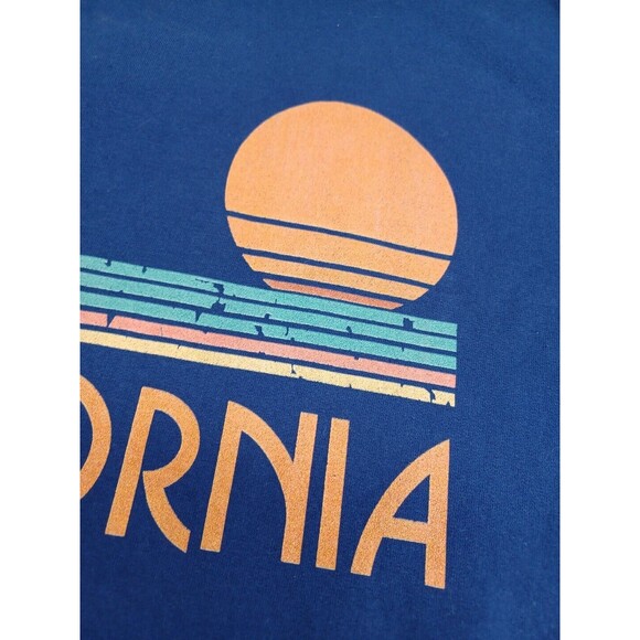 Port Company California Crewneck Sweater Mens 2XL Blue Surf Sun Palms Beach - Picture 4 of 7